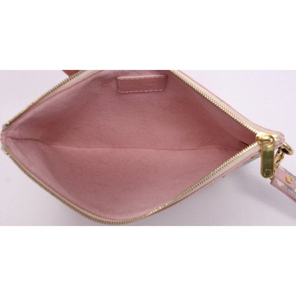Louis Vuitton Rose Ballerine and Damier Azur Coated Canvas Studded City Pouch - Picture 12 of 15
